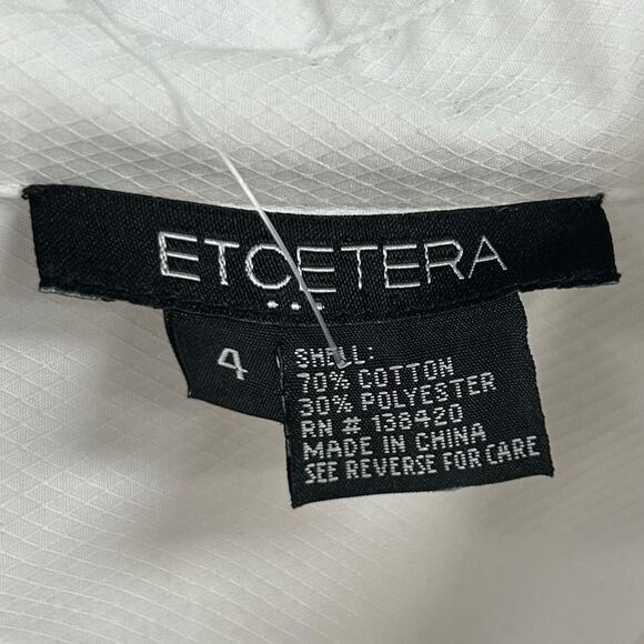 Etcetera White Front Lace Up Long Sleeve Cotton Blend Shirt 4 - Picture 2 of 5